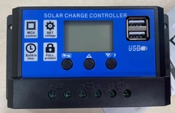 Контролер заряду для сонячних панелей батареї 12В/24В 10А з LCD-дисплеєм і 2 USB PWM KW1230 від АКБ систем ШІМ екран 10A solar charge controller