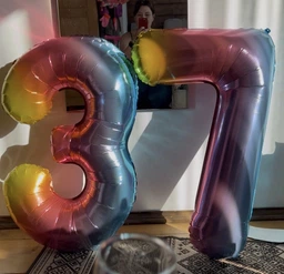 Шарик Цифра "7" (100 см), Испания, цвет - голубой