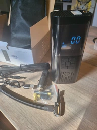 Автомобільний насос автокомпресор для автомобіля з функцією павербанка 2500 mAh авто компресор електро автонасос для машини коліс підкачки шин 5V 1A від акумулятора і прикурювача