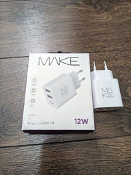 Зарядний пристрій мережевий Make 12W 2USB 2.4A White (MCW-1221WH)