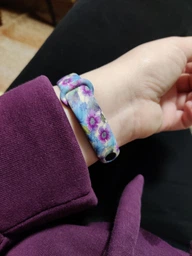 Ремінець силіконовий з малюнком Purple Flowers MRK для фітнес браслета Xiaomi Mi Band 8 Принт Фіалки (mrk3832)