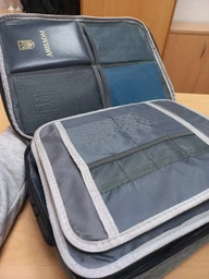 Сумка органайзер для документів дорожня для подорожей з кодовим замком водонепроникна на 3 відділення, чорна JY-1018 фото від покупців 7