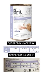 Вологий беззерновий корм Brit Veterinary Diet Gastrointestinal для собак при захворюваннях шлунково-кишкового тракту, лосось і горох 400 г 8595602536153