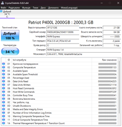SSD накопичувач 1 TB Patriot P400 Lite (P400LP1KGM28H)