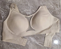 Бюстгальтер бесшовный XL (80F, 85C, 85D, 85E) Free Bra с сеточкой Анатомический эластичный лиф широкие бретели без косточек Бежевый 582774301