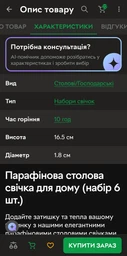Свеча хозяйская белая столовая 6шт/1уп. фото от покупателей 1