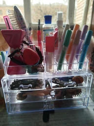 Органайзер для косметики Cosmetic Storage Box 4 ящики 24 клітинки Прозорий пластик Акрил (24KSMGNZR) TIN66
