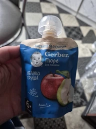 Дитяче пюре Gerber Pouch Яблуко та груша, 90 г (7613036345507) фото від покупців 14