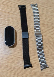 Комплект ремінців для фітнес-браслету Xiaomi Mi Band 8,9,10 Bead design Silver - Milanese design Black фото від покупців 1