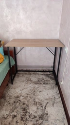 Стол раскладной Морис 900 Ferrum-decor 750x900x500 Черный металл ДСП Бетон 16 мм (MORI907)