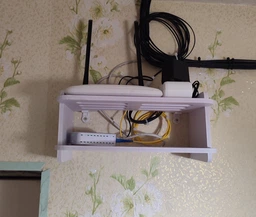 2-уровневая Полка для Wi-Fi роутера, модема, приставки, маршрутизатора 30*20*15 см, белая фото от покупателей 4