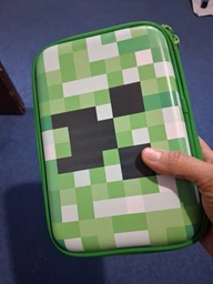 Детский школьный пенал Майнкрафт Minecraft для мальчиков зеленый органайзер 3 отделения