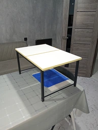 Стол журнальный приставной Терри Комбо Ferrum-decor 345x662x440 Черный металл ДСП Сосна Кембра 16 мм (TERRIK003)