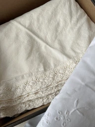 Круглая скатерть из вареного хлопка Limasso French 160 см. Snow White фото от покупателей 1