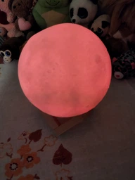 Ночник 3D аккумуляторная Луна Светильник 5 режимов 5 цветов 3D Moon Touch USB фото от покупателей 2