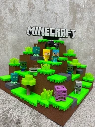3D Підставка для зберігання всієї колекції фігурок Kinder Joy Minecraft Кіндер Джой, Display Stand для 28 фігурок Майнкрафт