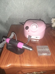 Фрезер для маникюра и педикюра профессиональный 65W 45000 об. мин + подарок 7 алмазных фрез белый фото от покупателей 13