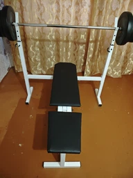 Скамья для жима регулируемая и стойки под штангу Белая Hardcore GYM (А094-Б) до 250 кг