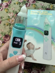 Електронний аспіратор назальний потужний для носа Electric Baby Nasal Aspirator соплеотсос електричний для новонароджених дітей з музикою білий фото від покупців 1