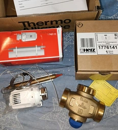 Триходовий терморегулювальний клапан Herz CАLIS-TS-RD DN32 1 1/2" (1776141) + Термостатична головка HERZ 40-70°С (1742100) фото від покупців 2