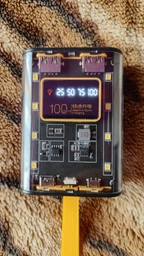 Корпус повербанка под АКБ 3x18650, LED Display, светильник 8 диодов, 10W 2xUSB-A, in: Type-C, MicroUSB | black-yellow-transparent | XMSJ3X1865KYT фото от покупателей 1