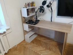 Стіл комп'ютерний з поличками лівоворуч RedWood Ванкувер Ш1416*В1226*Г600 Дуб сонома/Білий RLST24sonomawhite