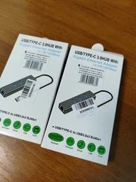 USB-хаб Dynamode 4 в 1 USB Type-C/Type-A to 3 x USB 3.0 1 x RJ45 Gigabit LAN Металл (DM-AD-GLAN-U3) фото от покупателей 1