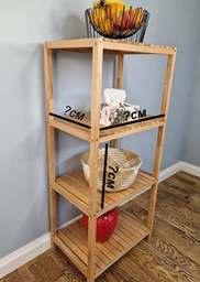 Стелаж (етажерка) 800х520х360 мм WoodDecor з натурального дерева 3 полички Чорний