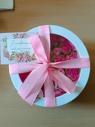 Зефірні квіти тюльпани в подарунковій коробці 21см honeycake фото від покупців 9