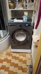 Фронтальная стиральная машина LG, 65 кг, 1200 об/мин, класс энергопотребления В, 44 см, с дисплеем, функцией пара, инверторный двигатель, черный цвет (629109)