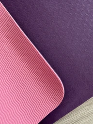 Килимок для йоги та фітнесу TPE (йога мат, каремат спортивний) OSPORT Yoga ECO Pro 6мм (FI-0076) Бірюзово-бузковий