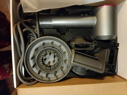 Профессиональный фен для волос Super Hair Dryer 1600 Вт черный + розовый + 5 насадок + держатель фена на стену