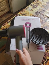 Профессиональный фен стайлер для волос Super Hair Dryer 1600 Вт + 5в1 насадок, синий / золото