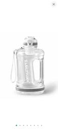 Еко-пляшка KANGZYUAN 2200 мл (2.2 л) — Біла Tritan BPA-free, ударостійка, спортивна з ручкою та ремінцем