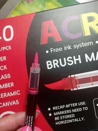 Набор акриловых маркеров 72 шт. Acrylic Brush Marker DMX-2025A-72 акриловые маркеры с мягкой кисточкой для творчества и декора фломастеры для рисования фото от покупателей 9