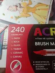 Набор акриловых маркеров 72 шт. Acrylic Brush Marker DMX-2025A-72 акриловые маркеры с мягкой кисточкой для творчества и декора фломастеры для рисования фото от покупателей 7