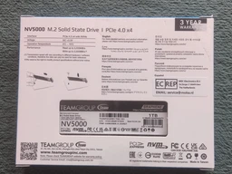 SSD диск Team Group NV5000 1TB NVMe M.2 2280 PCIe 4.0 x4 3D NAND TLC (TM8FGM001T0C101)