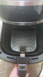 Аэрогриль Rainberg RB 2330 4200W аэрофритюрница безмасляная для приготовления без масла с 2 Тенами 8,5 л Серебряная с черным фото от покупателей 4