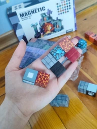 Магнитный конструктор майнкрафт магнитные блоки в стиле Minecraft для детей 100 деталей детский набор развивающий STEM игрушка для развития моторики логики творчества строительства совместимый блочный обучающий креативный строительный + салфетка в наборе фото от покупателей 3