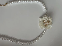 Чокер Fashion Jewerly перловий з квіткою на шию прикраси намисто біле святкове (SVS) фото від покупців 1