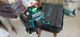 Лазерный уровень нивелир Laser Level 4D 2 аккумулятора 16 линий зеленый луч со штативом в кейсе синий фото от покупателей 7