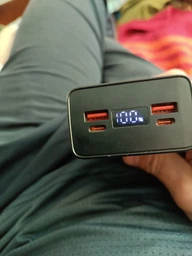 Повербанк 30000mAh 22.5W Remzona Extrinity Metal 30X с быстрой зарядкой PD Quick Charge 3.0 Fast Charge УМБ для телефона айфона роутера планшета LED дисплей портативный + кабель USB-A USB-C фото от покупателей 3