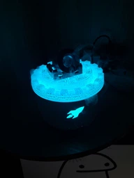 Зволожувач повітря гармата Аромадифузор з LED-підсвіткою й таймером Нічник для дому Білий TC