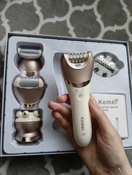 Беспроводной эпилятор Kemei для сухой и влажной депиляции 5в1 с насадками депилятор пемза массажер бритва пилинг с подсветкой фото от покупателей 1
