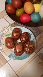 Писачок латунний с деревянной ручкой для росписи яиц на Пасху, набор 3 шт. (0028-22)