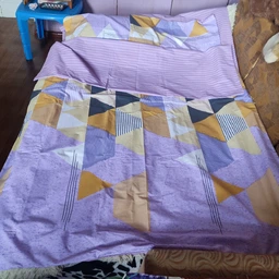 Комплект постельного белья Mirson Полуторный 143х210 см 17-0764 Violet triangles Бязь (2200010938319) фото от покупателей 1