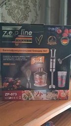 Блендер занурювальний ручний Zepline ZP-074 подрібнювач з чашою та вспінювачем потужністю 1500 Вт червоний