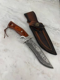Нож охотничий туристический 65х13 с деревянной рукоятью дуб Full Tang нож для охоты рыбалки бушкрафта кемпинга выживания 260 мм KN1169