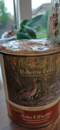Консервований корм Hubertus Gold Huhn&Wachtel для собак, курка та перепілка з бататом та олією чорного кмину, 800 г (6 шт)