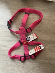 Шлея для собак водостійка анатомічна Н-подібна WAUDOG Waterproof з QR паспортом, пластикова пряжка-фастекс, рожева, розмір L